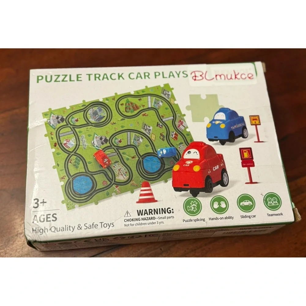 Beby Buty 48PCS Puzzle Race Track Car Set for Toddlers Boys, Toys Birthday Gi...